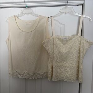 Coldwater Creek Cream Lace Tank Tops Set